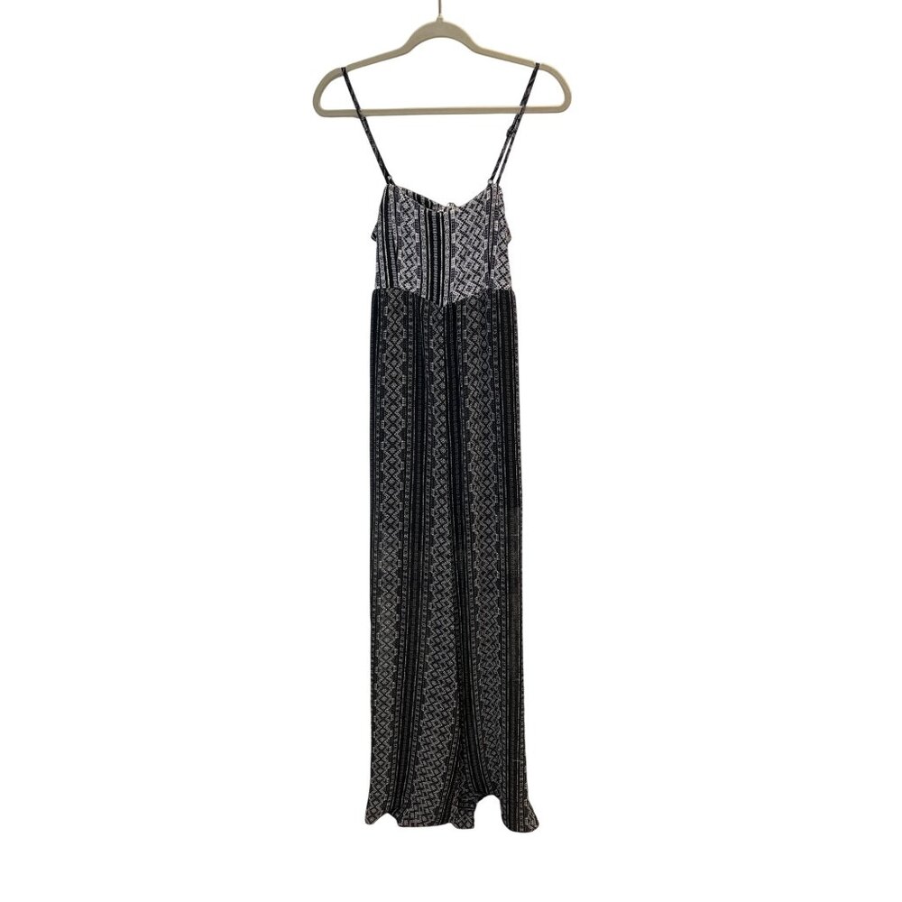BCBGeneration Womens Black & White Printed Maxi jumpsuit Sz S - New
